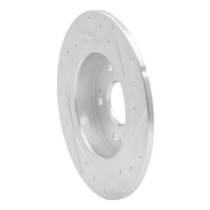 Honda CR-Z Brake Rotor (1) - Rear Left - R1 Concepts - Drilled & Slotted - Silver - 2016